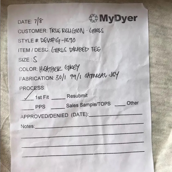 2/$20 New True Religion Grey Long Sleeve 3/4 Sleeve Girl Small Cotton - Picture 4 of 5